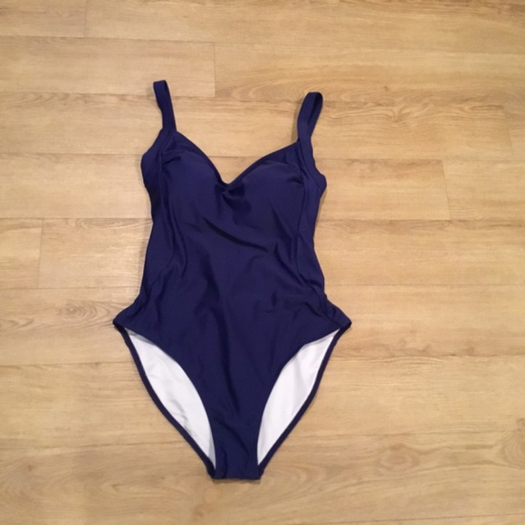 Women's V Neck Lace Up Back One Piece Bathing Suit - Picture 5 of 7